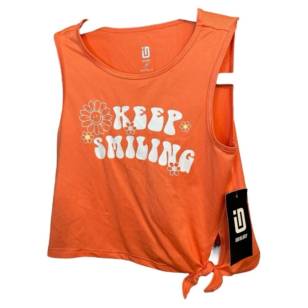 Ideology Orange Kids Tank Top with Positive Message - Picture 3 of 5